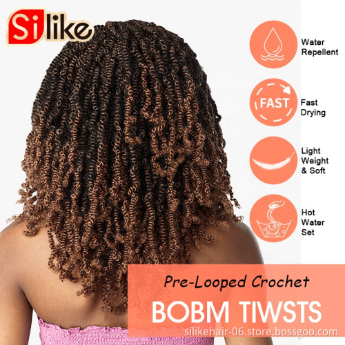 Bomb  kinkyTwistNew Style 10inch 15stands  Pre-Crochet Braids Senegalese Passion Spring Twist Hair with Curly Ends Wavy Glance